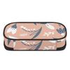 Pen Case Printed 300D Polyester Spacious Storage Smooth Zipper with Main Compartment Mesh Pocket and Pen Slots for Everyday Study