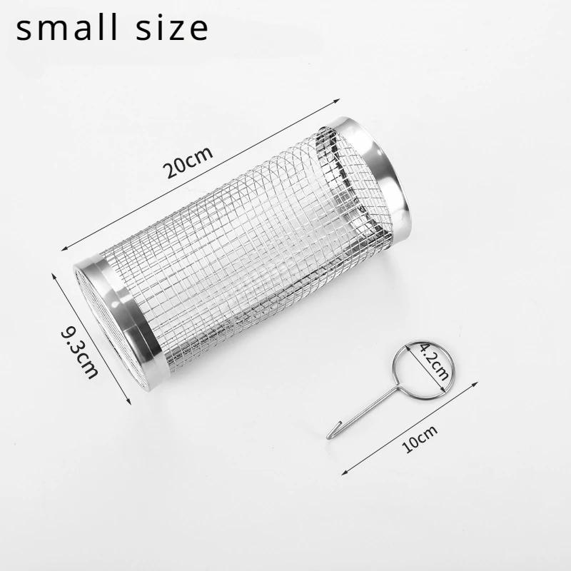 BBQ Cage Rolling New Type Stainless Steel Round Rolling Grill Basket Outdoor Portable Grill Basket Barbecue Rack Stainless Steel