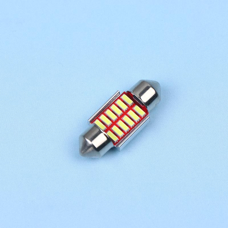 10Pcs 4014 Chips Canbus 12V Led Bulb 31Mm 36Mm 39Mm 41Mm Car Festoon Light Interior Dome Reading Lights 6000K Pure White