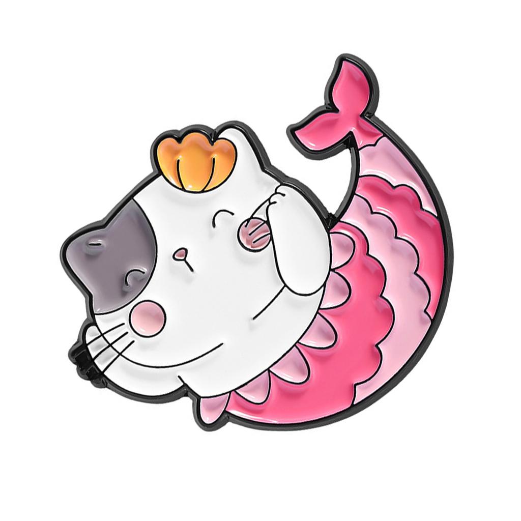 Adorable Mermaids Cats Brooch With Vibranting Color Sturdy Pin Designs Unisex Fashion Accessory For Daily Use Event