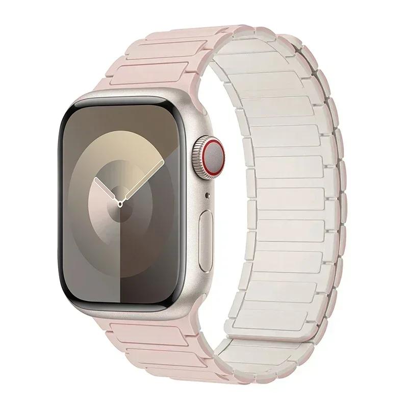 Magnetisches Schlaufenarmband für Apple Watch S10 46mm 42mm 40mm 41mm 45mm 44mm 49mm Silikonarmband für lWatch Series Ultra 2 9 8 7 6 5 4