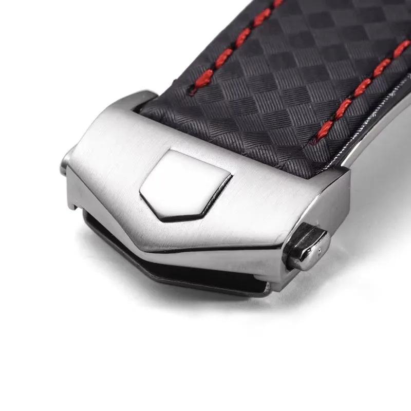 Genuine Black Calfskin Leather Watchband For Tag Heuer Aquaracer 300 CARRERA F1 Watch Strap Bracelet Men 19mm 20mm 22mm New