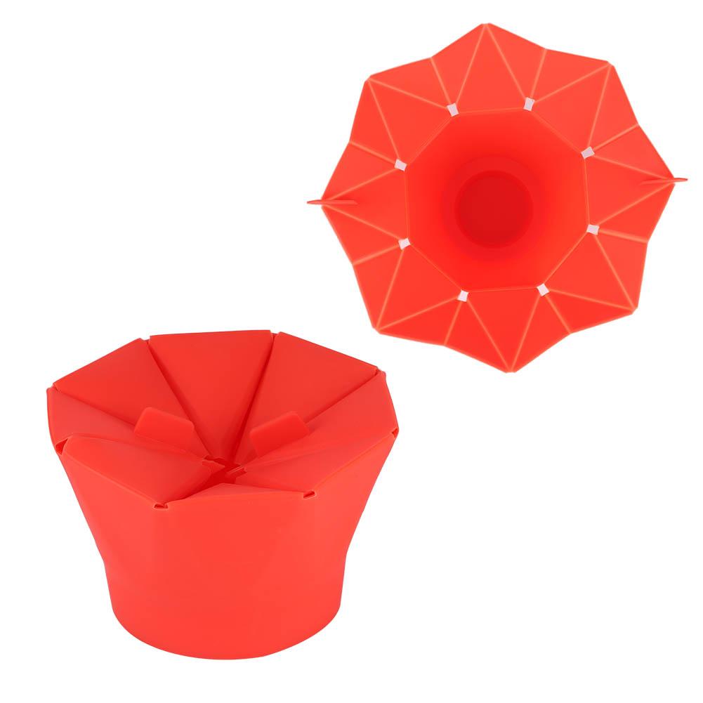 Oven Microwave Popcorn Folding Bowl Diy Silicone Popcorn Maker Machine Home Kitchen Tool Red