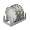6 Slot Plastic Dish Rack Plate Holder Pot Lid Organizer Sturdy Stand for Countertop Kitchen Cupboard Storage Easy Install