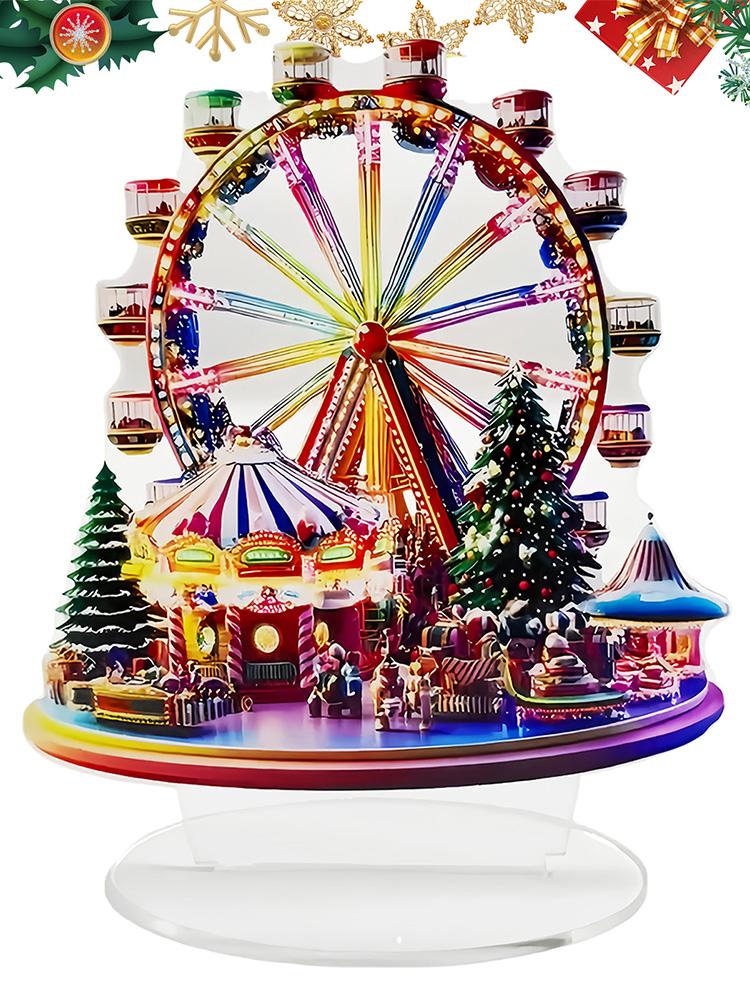 2D Ferris Wheel Ornament Acrylic Ferris Wheel Display Board Ferris Wheel Shelf Ornaments Desktop Ferris Wheel Decor