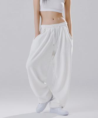 Kagamiel Crease Wide String Sweat Pants White