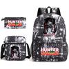 Hunter X Hunter Anime Print Student Backpack Casual Daypack for Boys Girls with Pencil Case 3 Piece Set