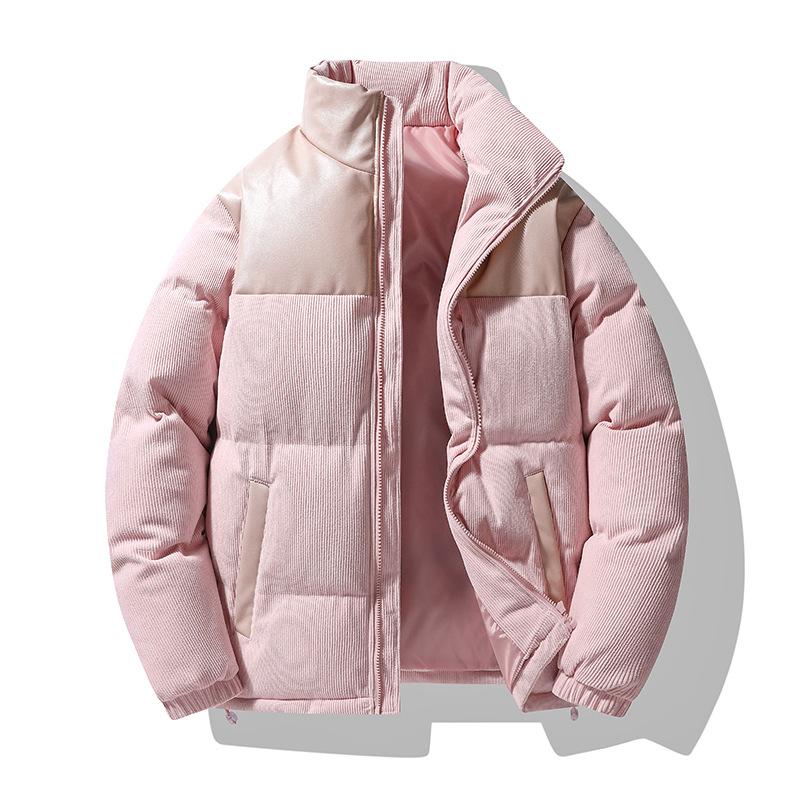 Winter High-quality Cotton Clothes Men's Letter Embroidery Corduroy Cotton Clothes Winter Bread Cotton-padded Clothes