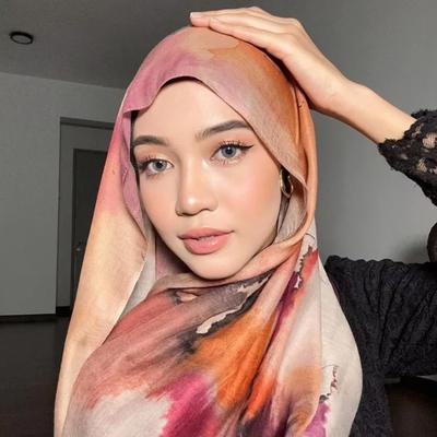 Aquarela Floral Estampado Modal Respirável Leve Algodão Macio Rayon Viscose Tecido Modal Xale Hijab Lenço para Mulheres Muçulmanas