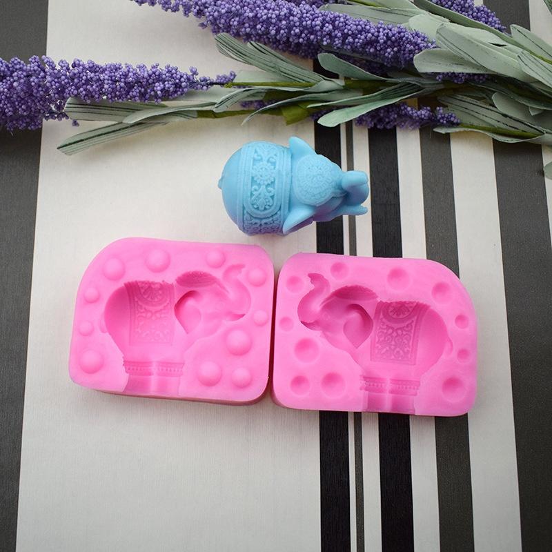 3D Üç Boyutlu Fil Modelleme Şeker Kek Kalıbı Manuel Sabun Kalıp Mum Kalıp Alçı Kalıp Puding Kalıp