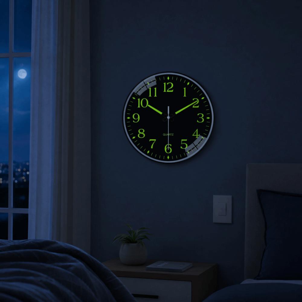 8 Inch Luminous Wall Clock Silent Quartz Wall Clock Minimalist Glowing Hanging Clock  Dorm