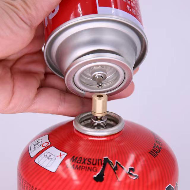 Ultra-Light Pure Copper Gas Refill Valve and Connector for Outdoor Stoves