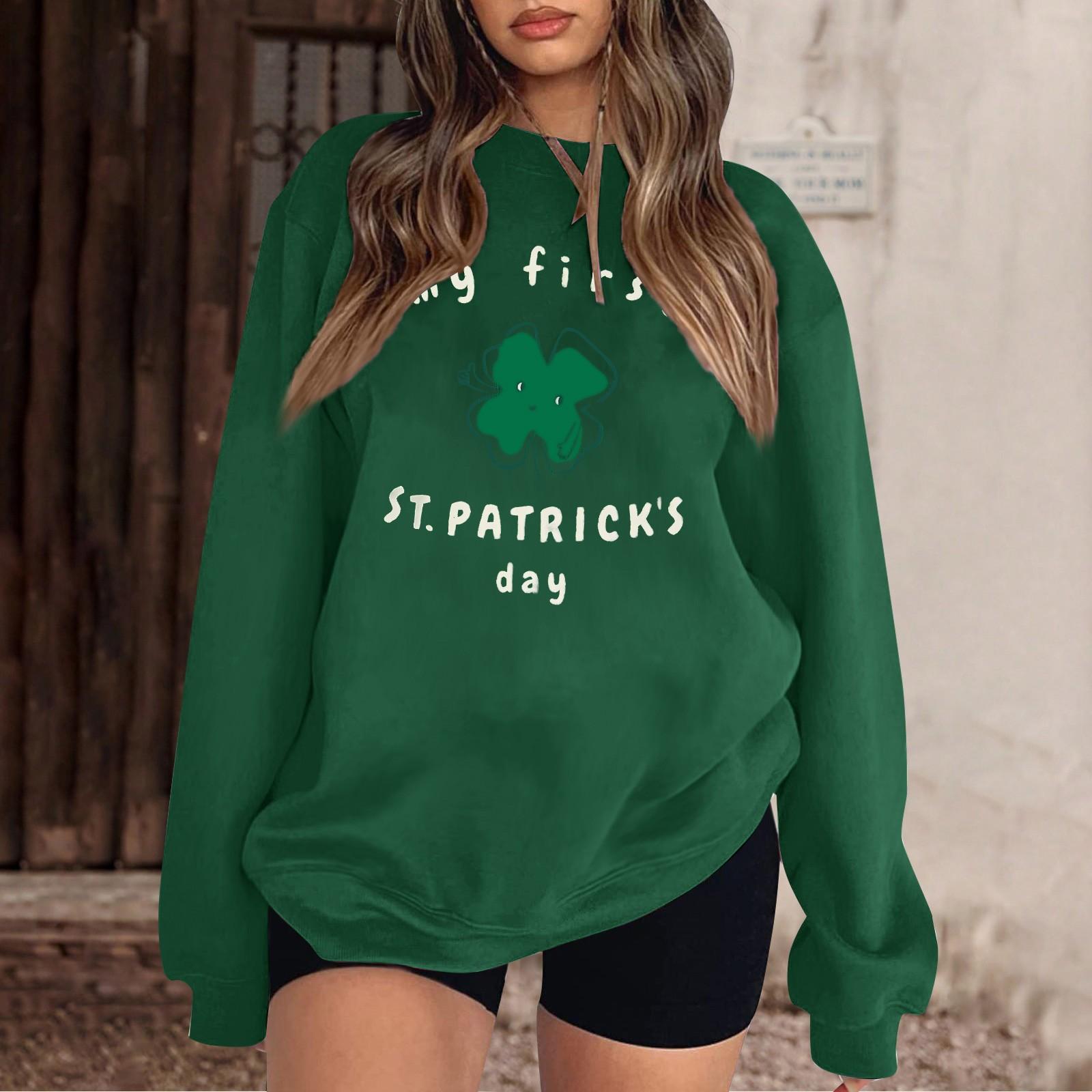 Женская повседневная модная блузка с длинным рукавом и круглым вырезом с принтом Хэллоуина L армия зеленый 1616₽