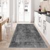 Vintage Gray Soft Carpet - Non-Slip Base, Machine Washable Area Rug, Retro Turkish Oriental Kilim Rug