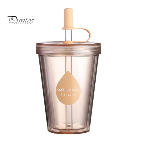 Insulated Style Water Bottle for School Drinking Straw Cup, Portable Leak-proof PC Bottle, Durable Reusable Cup Milk Tea Anti-fall Students And Office