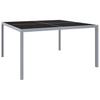 vidaXL Garden Table 130x130x72 Cm Grey Steel and Glass