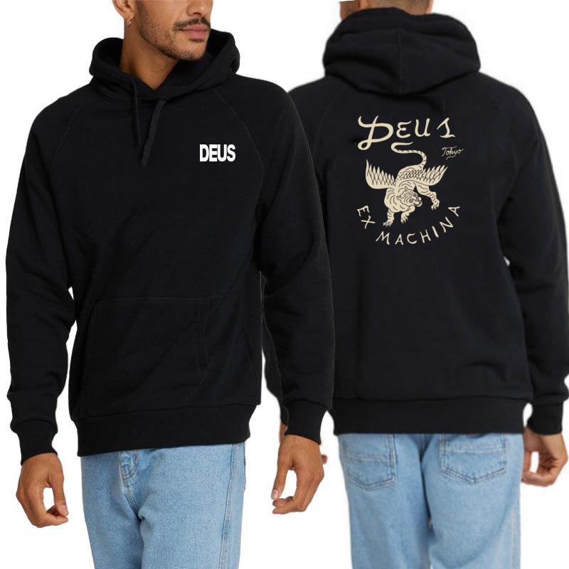 DEUS EX MACHINA Men Women Letter Printed Graph Hoodie Oversize Hoody Sweatshirt 2025 Autumn Y2k Pullover Hooded Pure Cotton Tops