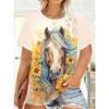 Comfort Top Animal Print Short Sleeve Women's Loose T-Shirts Women’s