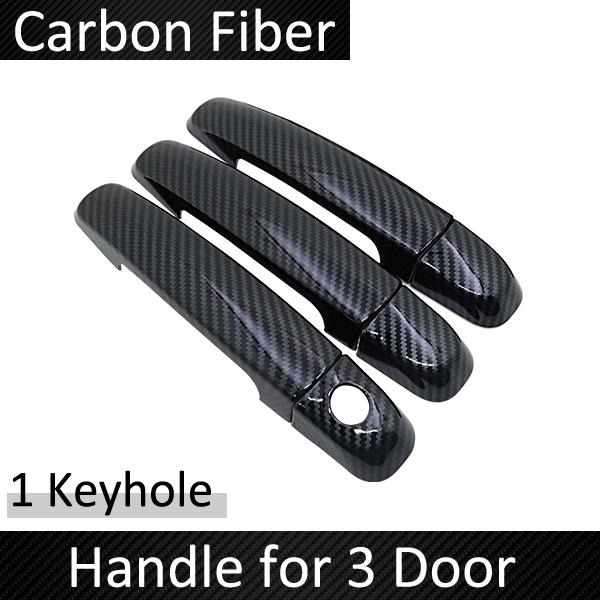 Black Carbon Fiber Exterior Door Handle Cover for Suzuki Grand Vitara Grand Nomade Escudo 2006~2014 Accessories Stickers Chrome