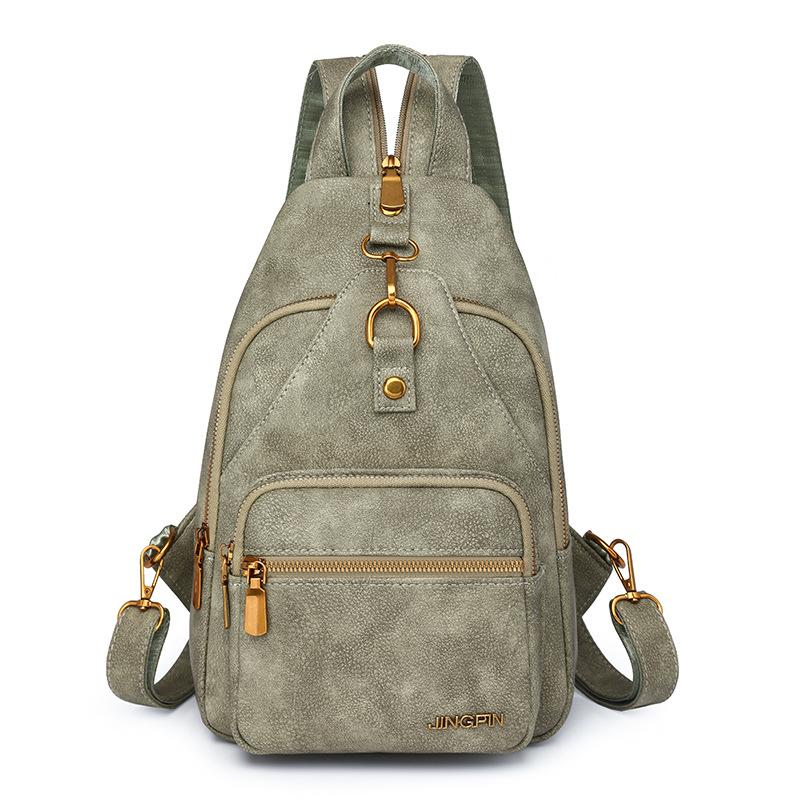 Женская нагрудная сумка, винтажная сумка через плечо, спортивная нагрудная сумка, многофункциональный рюкзак зелёный