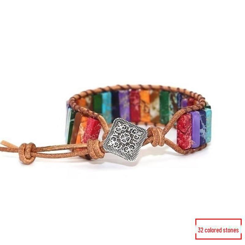 Weiya Wish Emperor Stone & Cowhide Bracelet