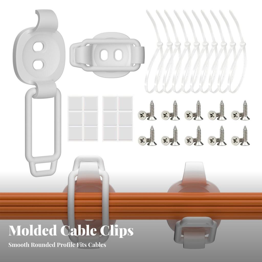 10 Pieces Desktop Cable Management Clip Screw-Mount for Vehicle