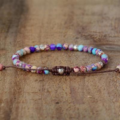 Adjustable Purple Jasper Stone Bead Bracelets