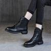 Модные ботинки Мартин женские в британском стиле короткие ботинки 2025 осень и зима новые мягкая кожа толстый каблук одинарные ботинки на толстой подошве бархатные ботинки