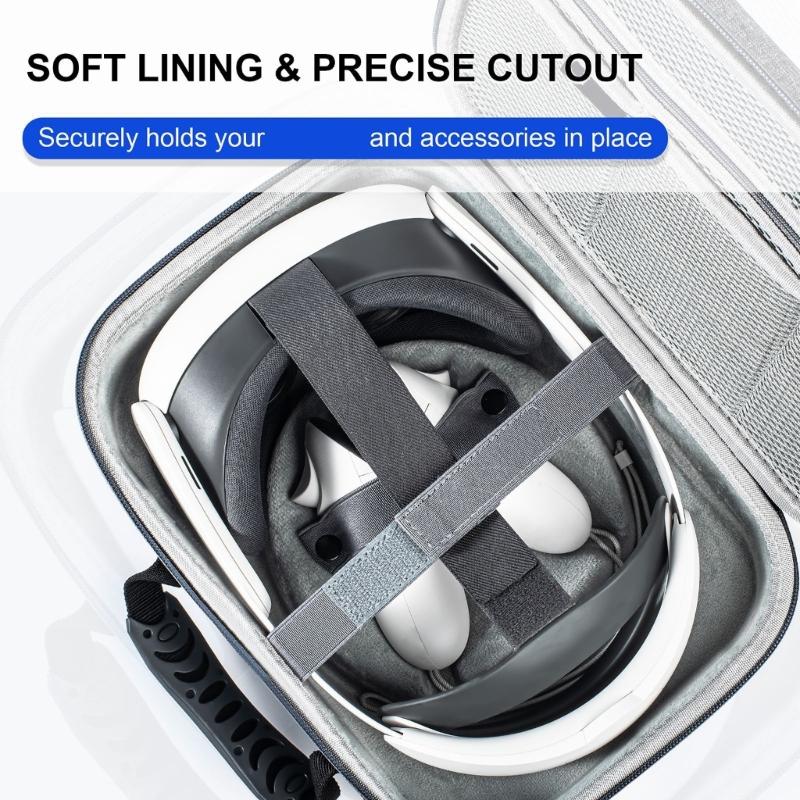Travel Case for Quest3 VR Headsets Controllers Hard Carrying Case Handbag Bag Protective Storage Box