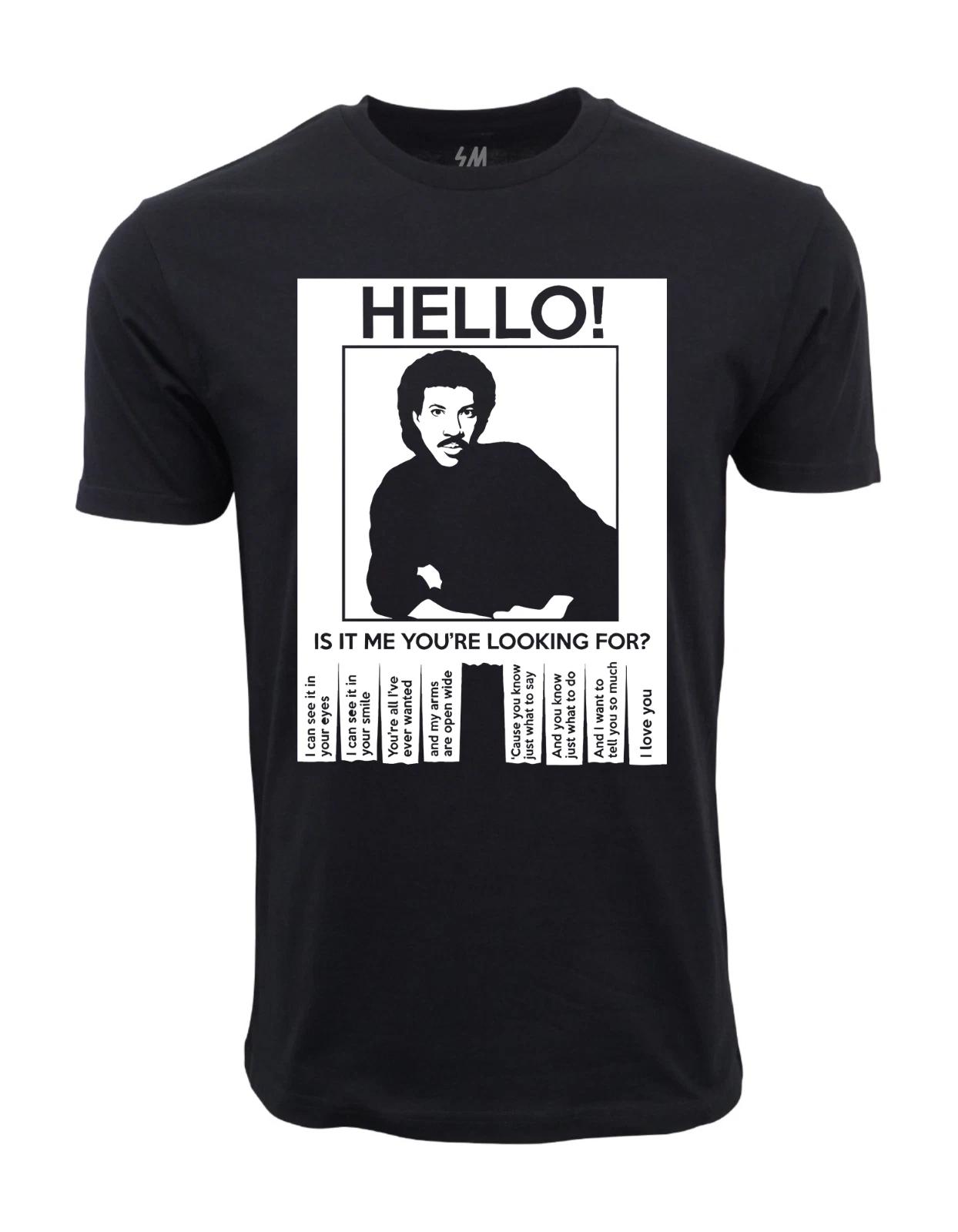 Unisex Adult Casual Graphic Lionel Richie Hello Is It Me you Lookin... S