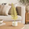 Stable Base Feather Decor Gold Leaf/Feather Ornaments with Weighted Round Base, Metal 3D Three-Dimensional Leaf Pattern Desktop for Home Office