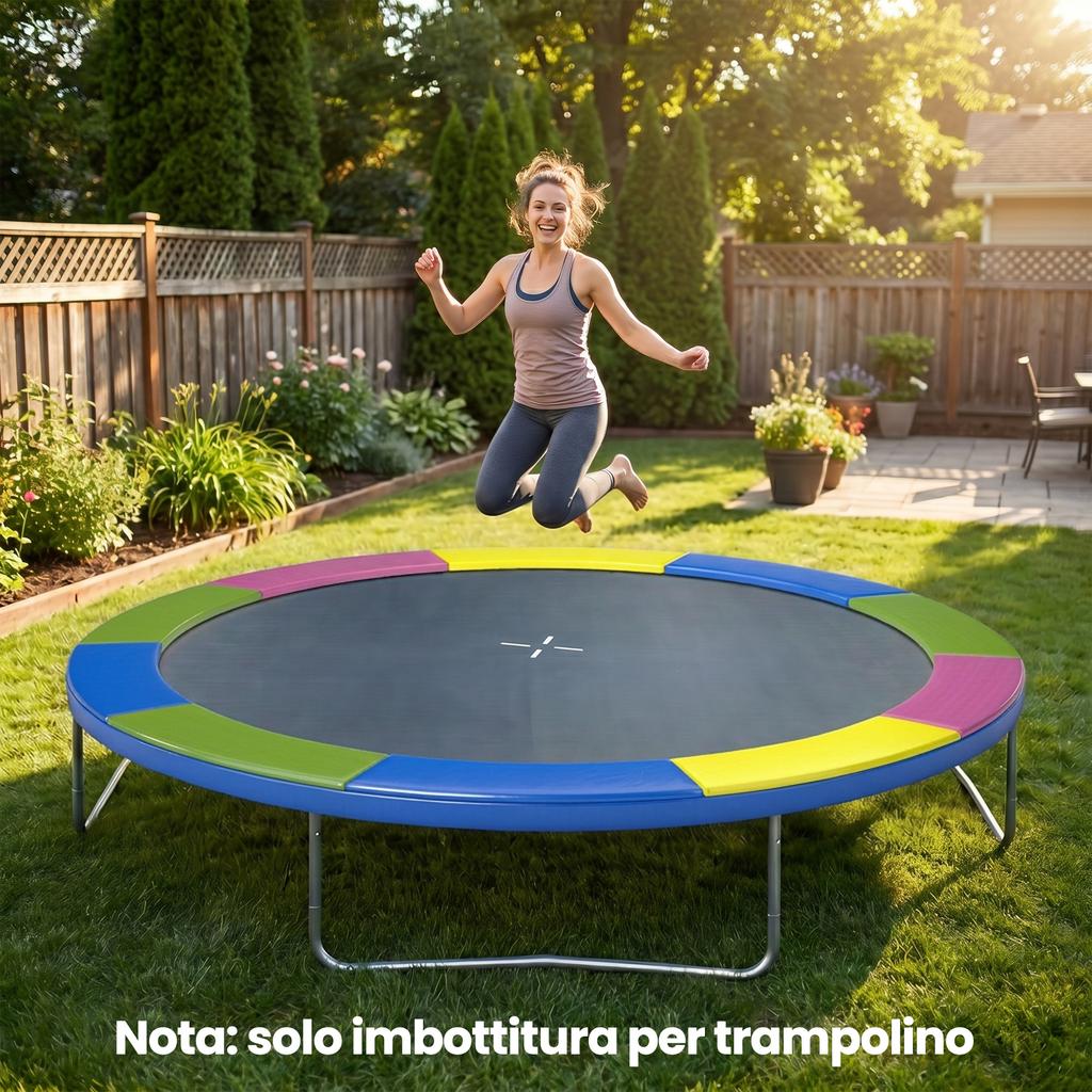 305X30cm Foldable and Portable Trampoline Cover. Made of Plastic, PE, and Foam. Multicolored