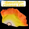 10/20cm Half Circle Silk Veil Pairs Yangko Dance Bamboo Fans Hand Dye Adults Fan  Kid Women