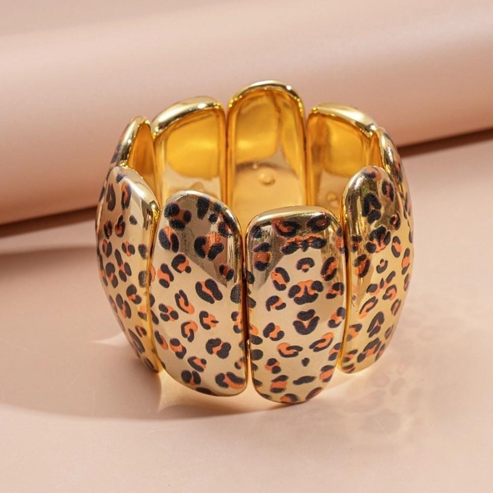 Temperament Leopard Print Cuff Bangles Fashionable Exaggerated Bracelet  Decoration