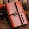 Retro Notebook for Kids Adult Traveler Diary PU Leather Soft Cover Replaceable Kraft Paper Inner 14x10cm Notebooks & Notepads