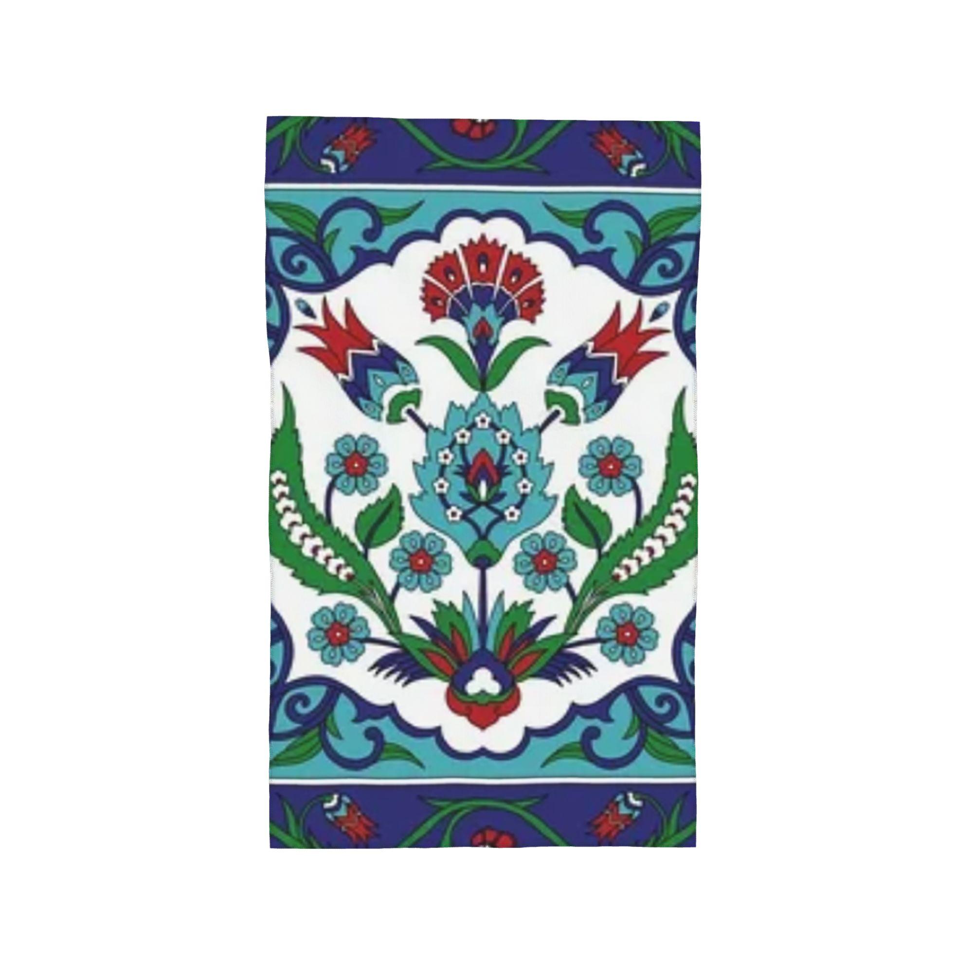 

Turkish Tile Pattern Vintage Iznik Cer Soft Face Towel Quick Dry Pool Bath Cotton Towels Absorbent Quick W30*H60(CM)