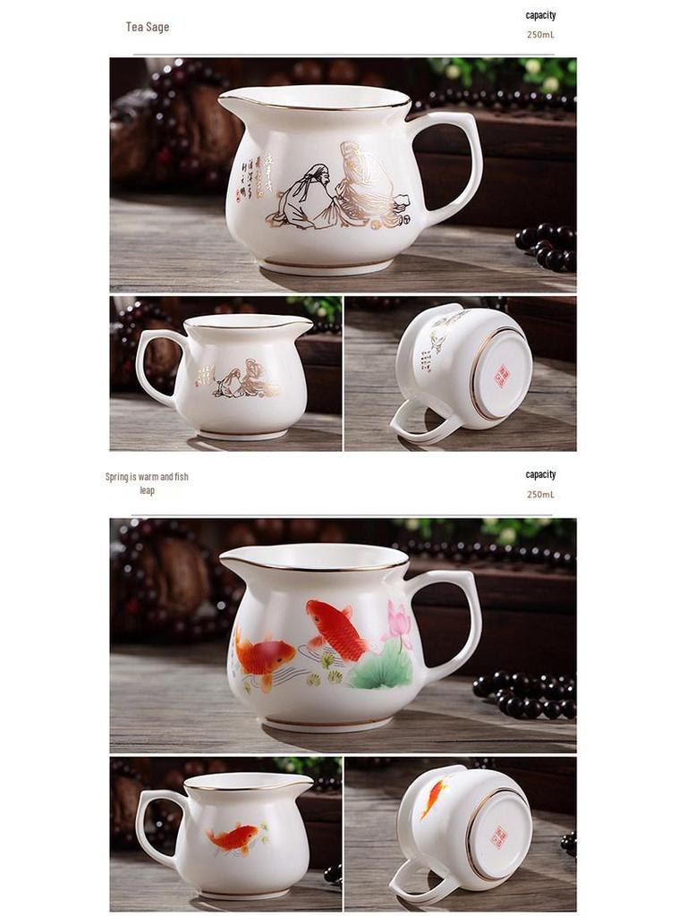 Tea Sea Blue & White Porcelain Gong Dao Bei: 250ml Spare Parts Milk Jug & Tea Separator Cold Pot.