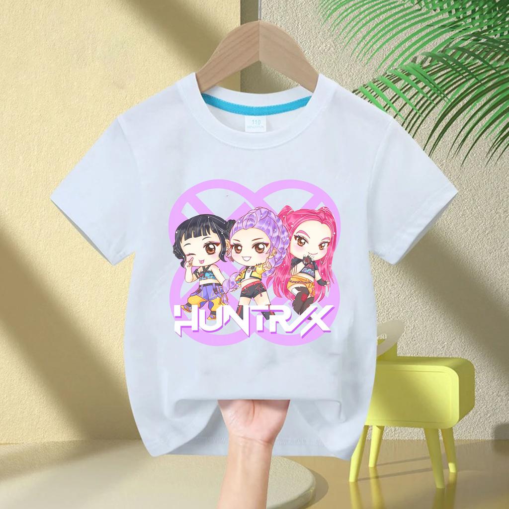 Hot Movie Cotton Baby Girls T Shirt Children's Clothing KPop Demon Hunters Fans Gifts Kids Clothes Fashion Casual Tops
