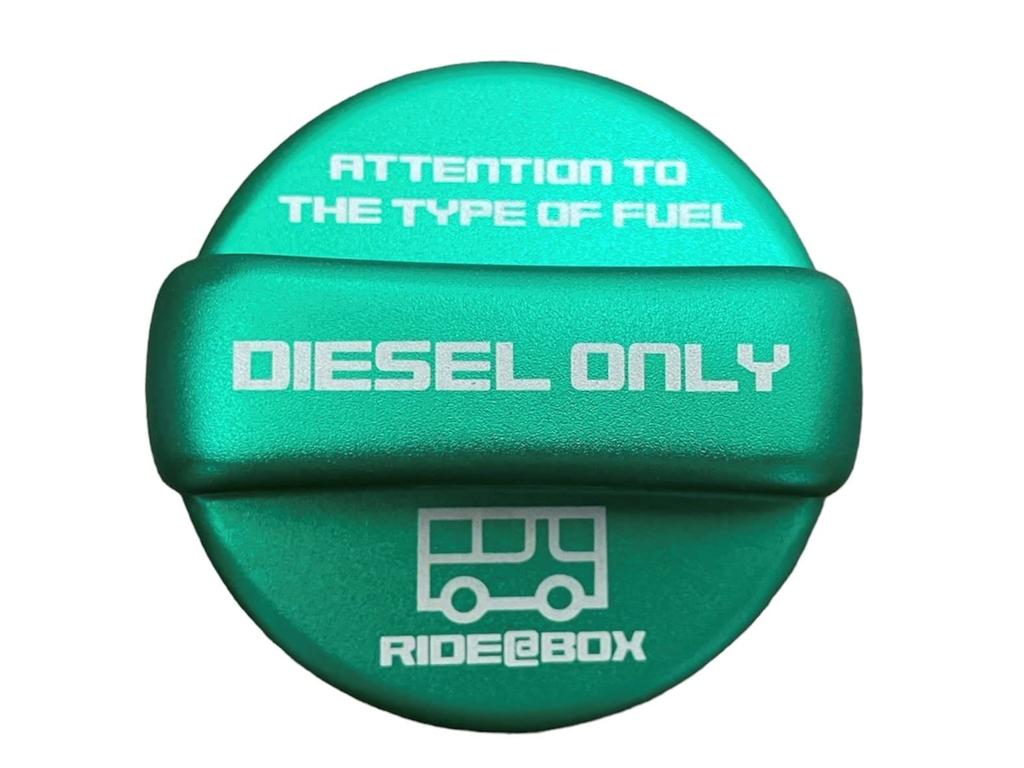 Fuel Cap Aluminum Fuel Filler Cap for Toyota Ace 200 Type RIDE@BOX Cover Hiace/Regius Series, Diesel, Green, Stick-On