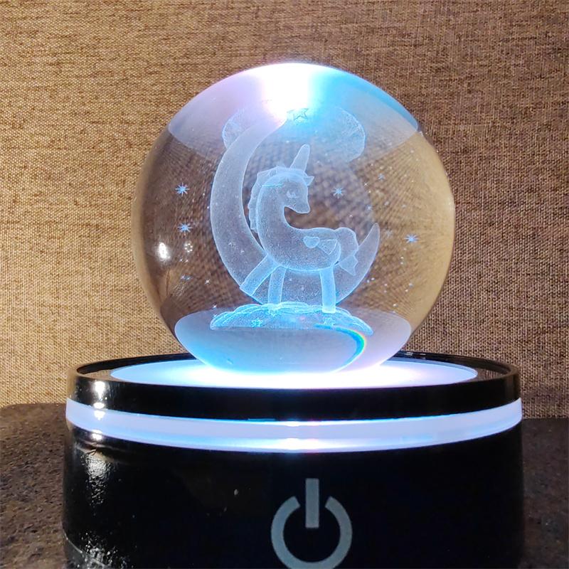 Solar System 3d kristallkula Kristallklot Laser snidad kristallkula med kulstativ Dekorativa planetsfärer Galaxy Födelsedagspresentprydnader