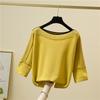 Knitted Solid Blouse Ice Silk Pullover Short Sleeve Summer Fashion Women Tops Loose Thin Tops Womens Clothing  Clothes 14425