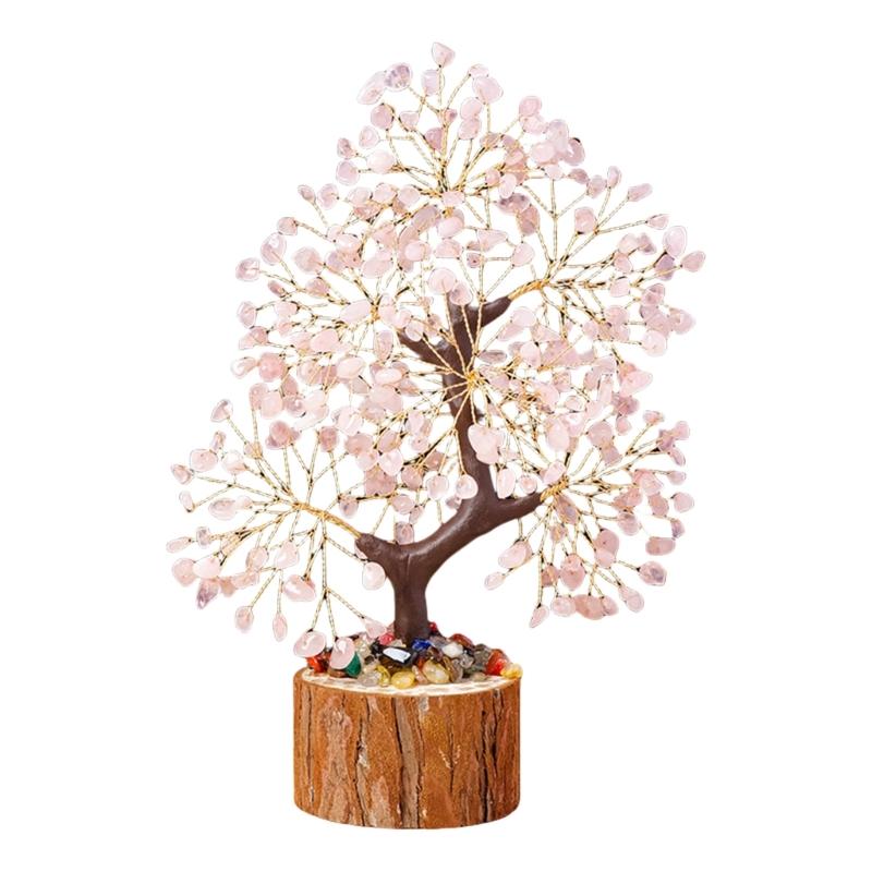 Fengshui Crystal Tree Figurine Bonsais Ornament for Attracting Wealth Good Luck Spiritual Gift Home and Office Decors