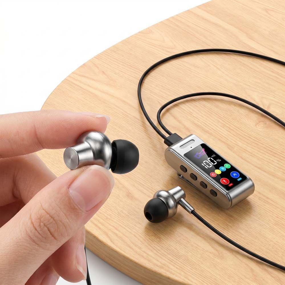 Ultra Long Battery Life Lavalier Bluetooth Earphones Card Insertion Wireless Headphones HD Calling