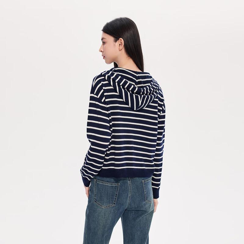 FivePlus Women's Striped Hooded Knit Sweater