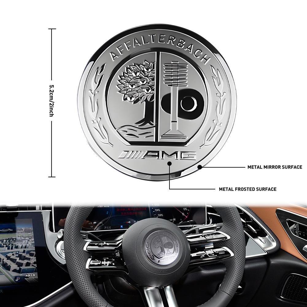 Car Steering Wheel Center Badge Cover Aluminum Star Emblem Sticker For Mercedes Benz W204 W124 W202 W212 W220 W205 GLA CLA AMG