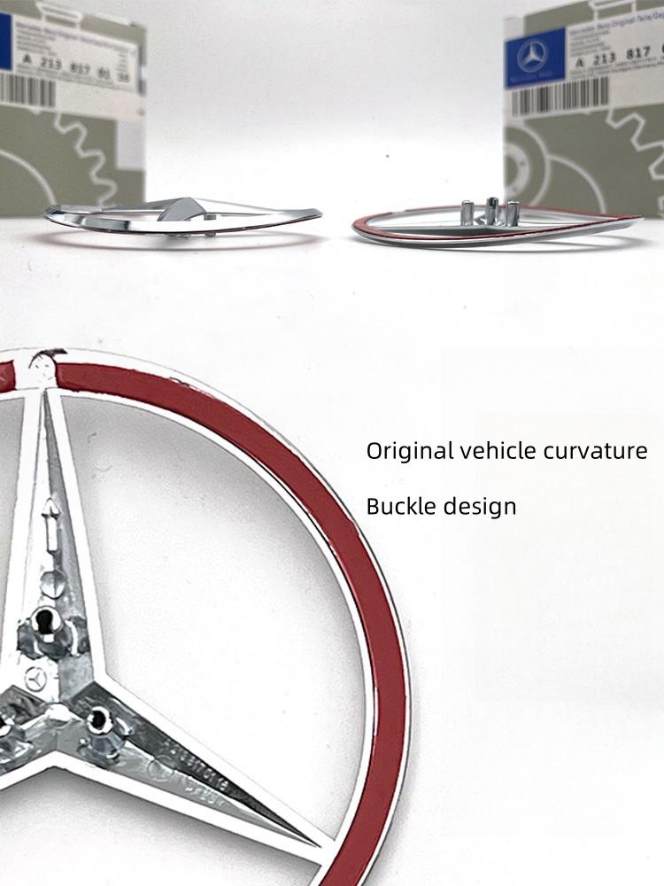 Autoaufkleber 90mm ABS Chrom Schwarz Logo Mercedes Emblem Hinterer Stern Aufkleber Für Mercedes Benz W203 W206 W212 X253 W167 W166 W247 C E