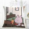Asamimichaan Asleep Cute Asamimi Cushion Cover comfort Daily Washable Linen Soft  for Sofa Bed Home Room Decor