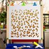 Stencils de Dessin Peinture en Plastique PET Modèles Carré Blanc Crème Motif Imprimé Léopard 30x30cm