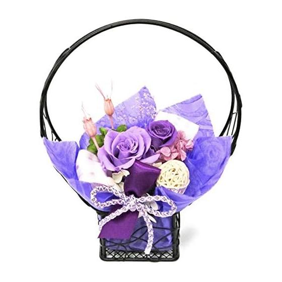 [NICHIFLRO] NICHIFLRO Preserved Flower Japanese Style Respect for the Aged Day Flower Arrangement Made in Japan Kanon (Purple, Preserved Flower)