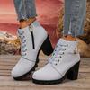 Autumn Winter Women Boots High Quality Boots Lace-up High Heels Shoes for Women Outdoor Fashion Anti-slip Boots Botas De Mujer